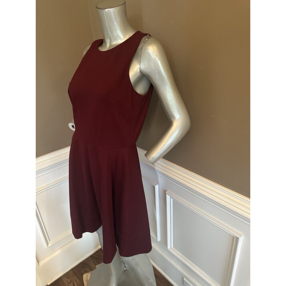 Kate Spade Fit And Flare Maroon Red Dress Eyelets Sz 6 - Picture 4 of 5